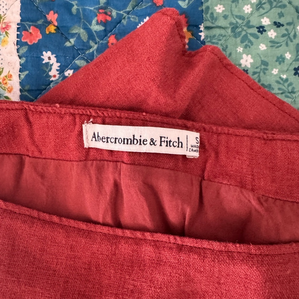 Abercrombie & Fitch Rust Red Linen Blend Skirt